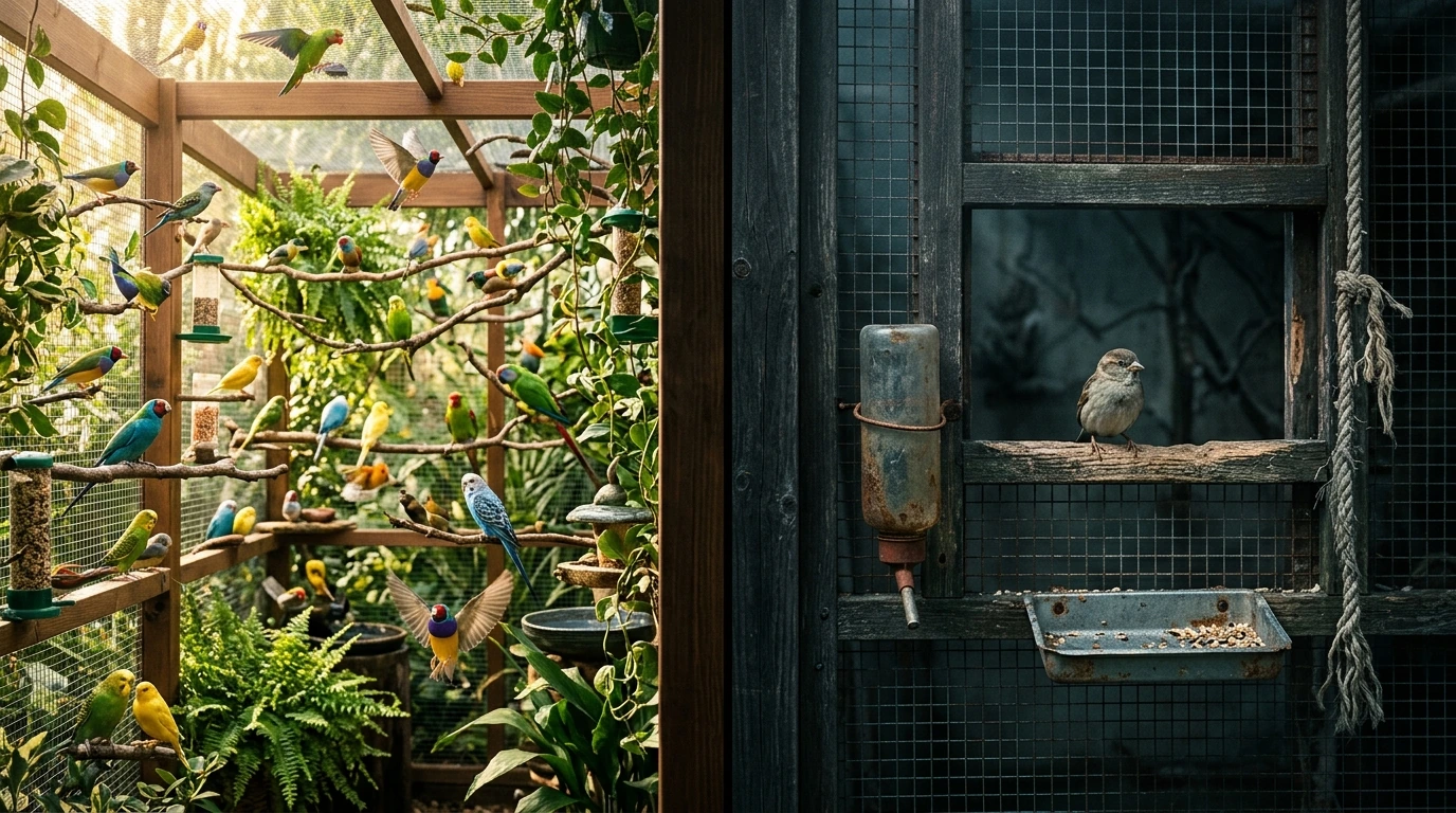 A professional bird breeder strategizing financial growth and sustainability for their aviary.