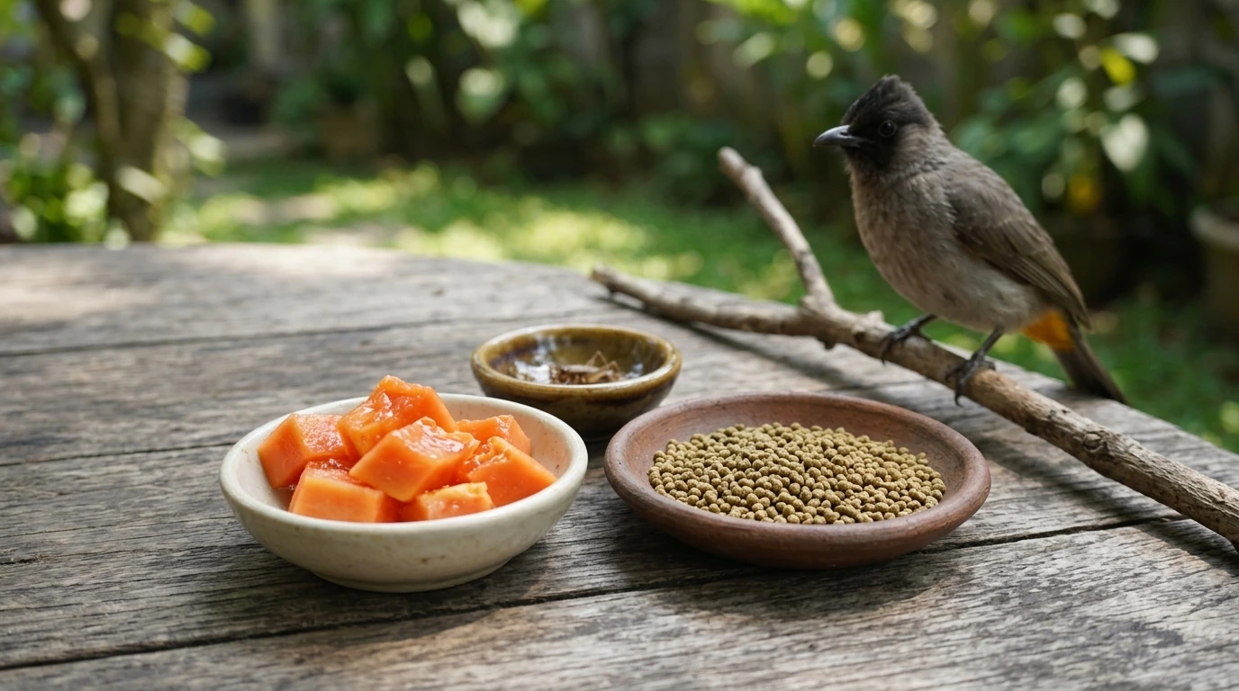 Pakan seimbang untuk burung Kutilang