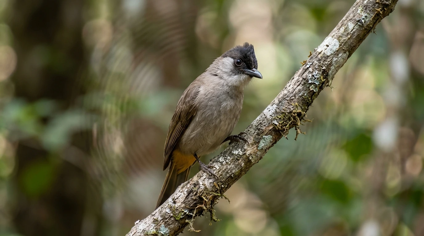 Kutilang mendengarkan suara burung lain dengan penuh perhatian